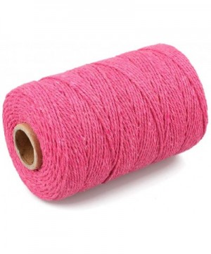 Rose Red Twine String-Cotton Bakers Twine 656 Feet Cotton Cord Crafts Gift Twine Christmas Holiday Twine - Rose Red - C519EMH...