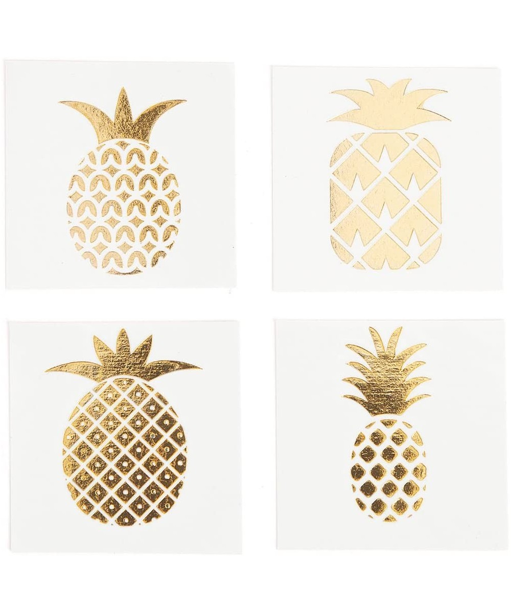 Pineapple Gold Foil Tattoo Assortment (72 Pcs) Stylish Shine Sparkle- multi-colored- One Size - C817AA8SMXE $7.01 Party Favors