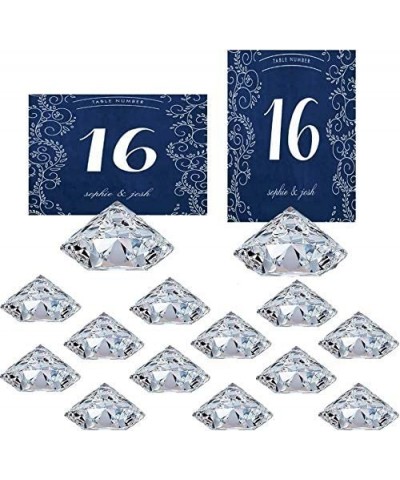 Diamond Place Card Holders Table Number Wedding Acrylic Crystal (Clear-Pack of 12) - Clear 12pcs - CW189ZS2ME5 $6.43 Place Ca...