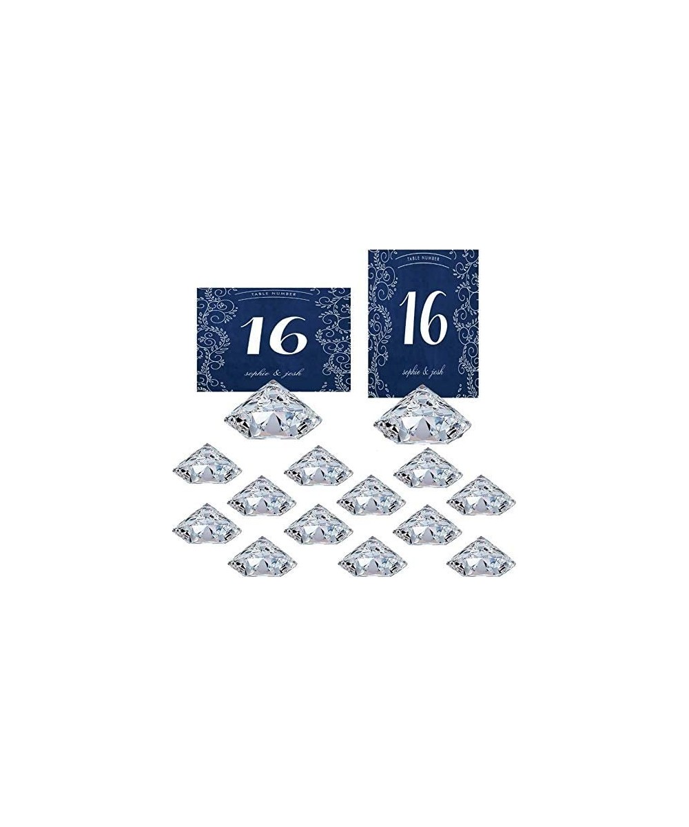 Diamond Place Card Holders Table Number Wedding Acrylic Crystal (Clear-Pack of 12) - Clear 12pcs - CW189ZS2ME5 $6.43 Place Ca...