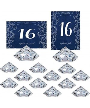 Diamond Place Card Holders Table Number Wedding Acrylic Crystal (Clear-Pack of 12) - Clear 12pcs - CW189ZS2ME5 $6.43 Place Ca...