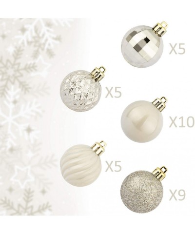 Christmas Balls Shatterproof Cream Small Christmas Tree Ornaments Decorations for Xmas Trees Wedding Party Home Decor 1.57-In...