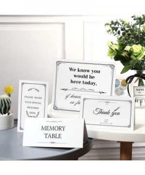 4 Pieces Funeral Memory Table Sign Card Thank You Please Share Your Special Memories Here Signs with 2 Paper Backing Easels f...