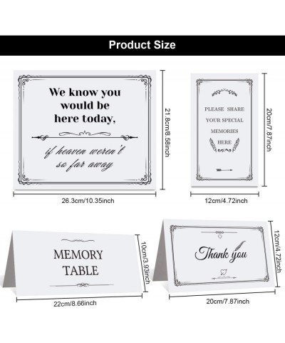 4 Pieces Funeral Memory Table Sign Card Thank You Please Share Your Special Memories Here Signs with 2 Paper Backing Easels f...