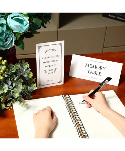 4 Pieces Funeral Memory Table Sign Card Thank You Please Share Your Special Memories Here Signs with 2 Paper Backing Easels f...