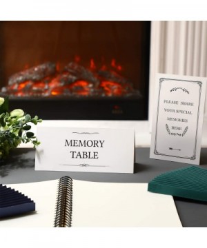 4 Pieces Funeral Memory Table Sign Card Thank You Please Share Your Special Memories Here Signs with 2 Paper Backing Easels f...