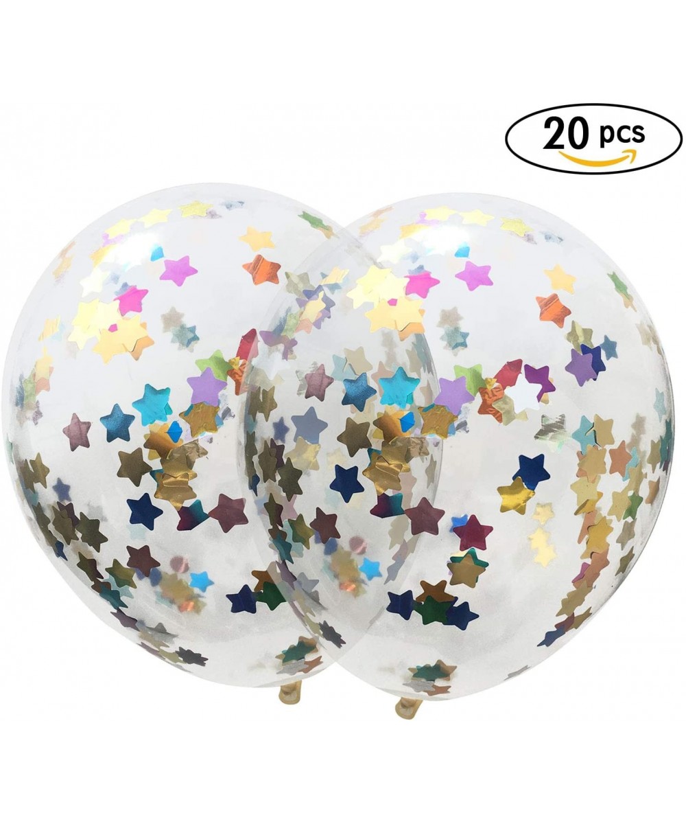 20 Pcs Five-Star Confetti Balloons- 12 Inches Party Balloons with Five-Star Paper Confetti Dots for Party Wedding Decorations...