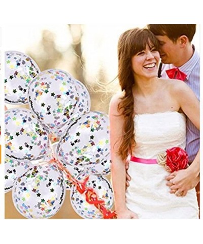 20 Pcs Five-Star Confetti Balloons- 12 Inches Party Balloons with Five-Star Paper Confetti Dots for Party Wedding Decorations...