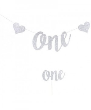Mini Things 1st First Birthday Decoration Set One High Chair Banner and One Cake Topper (Silver) - Silver - CB18QG8A8HD $7.45...