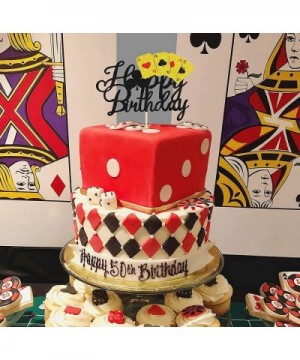 Poker Theme Cake Toppers Birthday Poker Cake Toppers with Picks for Dessert Muffin Cupcake Party Decorations - CJ192DL6SKI $7...