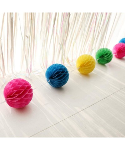 2Pack Honeycomb Garland pom pom Garland Tissue Paper Happy Birthday Banner Rainbow Party Decorations Birthday Decorations Cla...