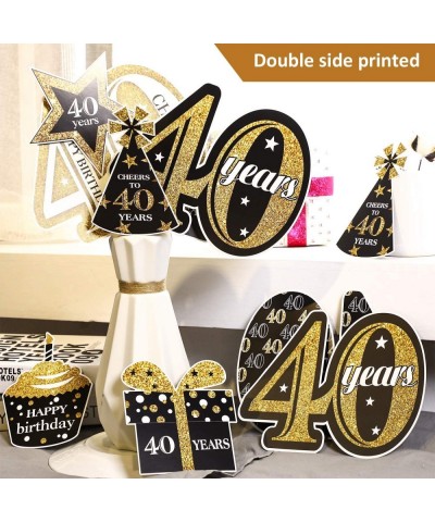 Birthday Party Decoration Set Golden Birthday Party Centerpiece Sticks Glitter Table Toppers Party Supplies- 24 Pack (40th Bi...