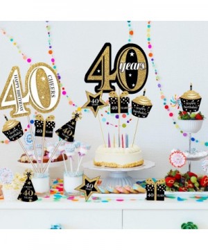 Birthday Party Decoration Set Golden Birthday Party Centerpiece Sticks Glitter Table Toppers Party Supplies- 24 Pack (40th Bi...