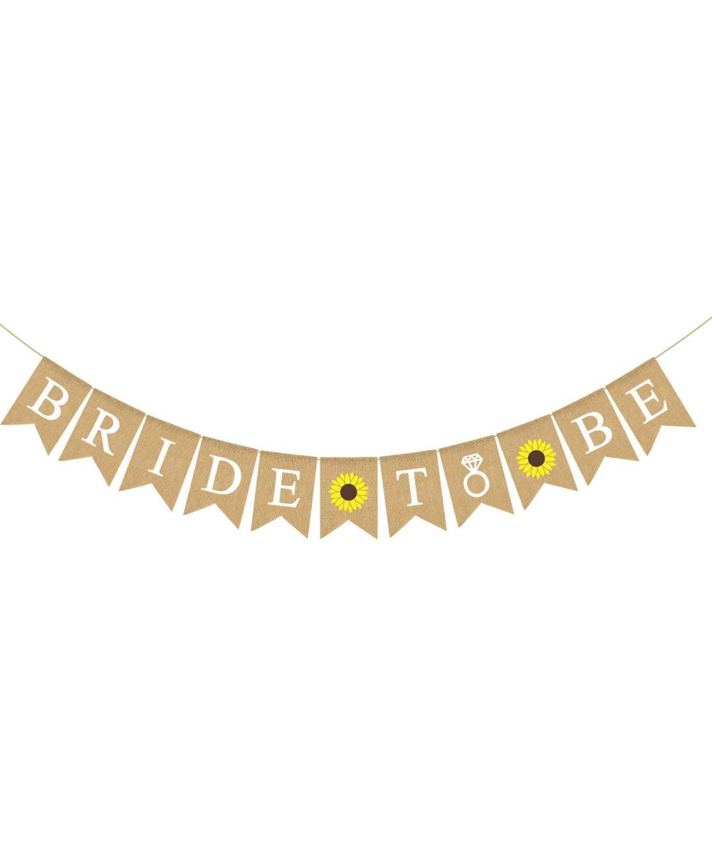 Bride to Be Banner Jute Burlap Sunflower Bridal Shower Party Decoration - CK190N0DCC2 $6.51 Banners & Garlands