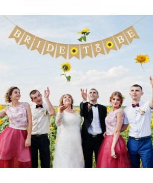 Bride to Be Banner Jute Burlap Sunflower Bridal Shower Party Decoration - CK190N0DCC2 $6.51 Banners & Garlands