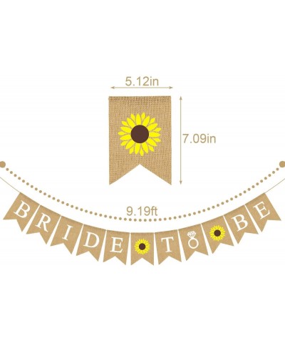 Bride to Be Banner Jute Burlap Sunflower Bridal Shower Party Decoration - CK190N0DCC2 $6.51 Banners & Garlands