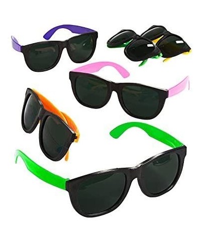 12 Pack 80's Style Neon Party Sunglasses Kids Colorful Toy Party Favor Set Birthday Aviators - CE11QNBCM8Z $6.82 Favors