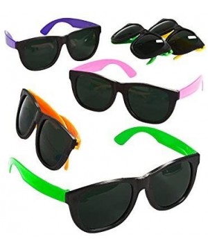 12 Pack 80's Style Neon Party Sunglasses Kids Colorful Toy Party Favor Set Birthday Aviators - CE11QNBCM8Z $6.82 Favors