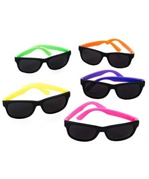12 Pack 80's Style Neon Party Sunglasses Kids Colorful Toy Party Favor Set Birthday Aviators - CE11QNBCM8Z $6.82 Favors