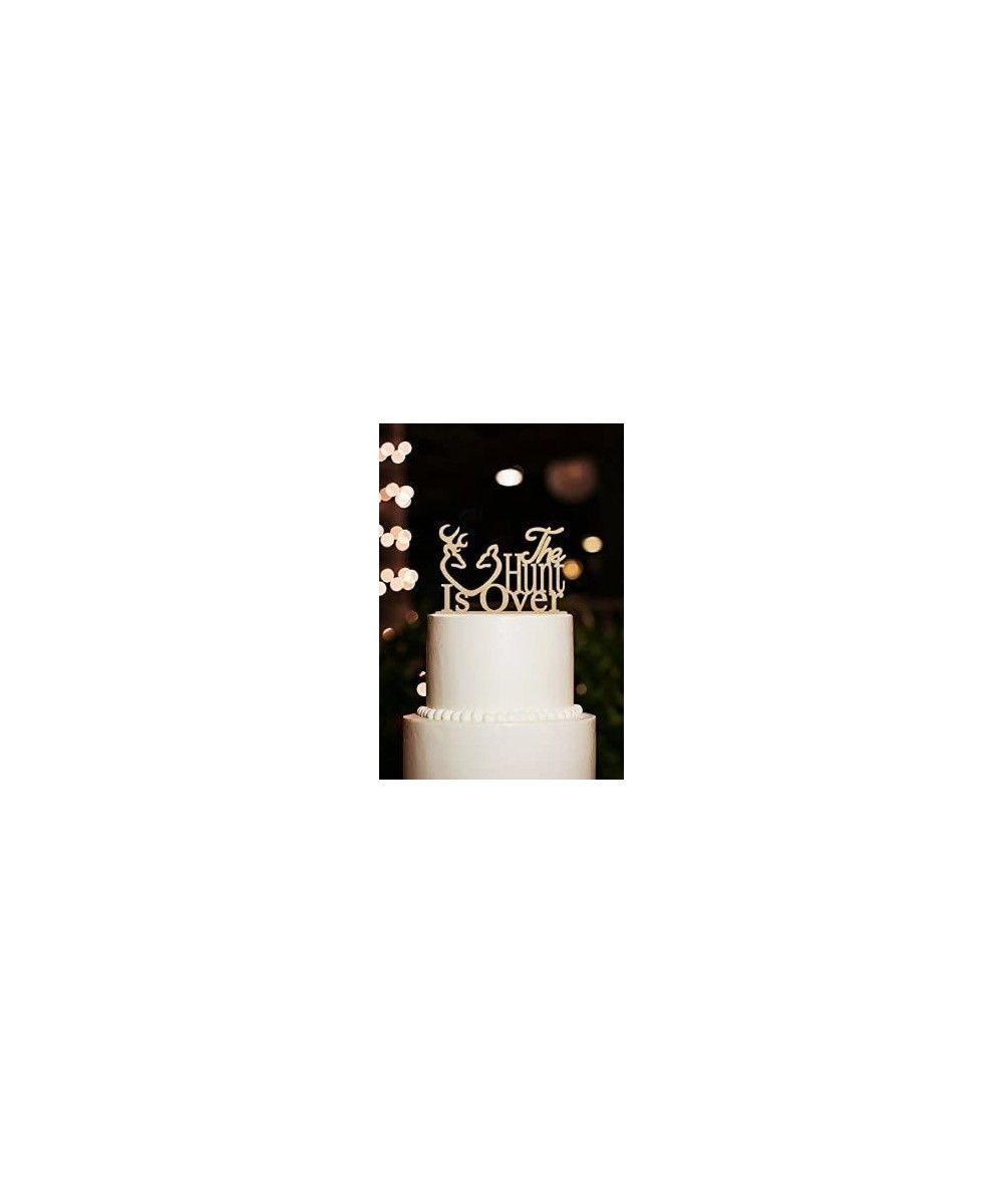 The Hunt is Over Antler Rustic Wedding Cake Topper - C2127PF8191 $16.16 Cake & Cupcake Toppers