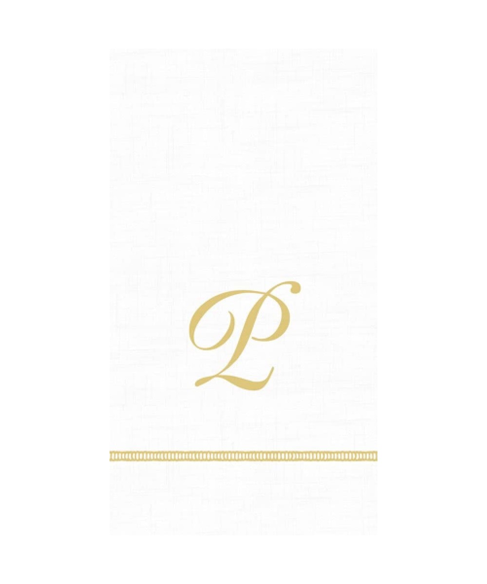 3-Ply Paper Hemstitch Script White Monogram- 15 Count Guest Towel Napkins- Letter P Set of 2 - P - CM18DYYTR8Y $21.73 Tableware