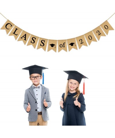 Jute Burlap Class of 2020 Graduation Party Banner Classroom Decoration Photo Booth Backdrop - CO18M9NTQU0 $6.80 Banners & Gar...