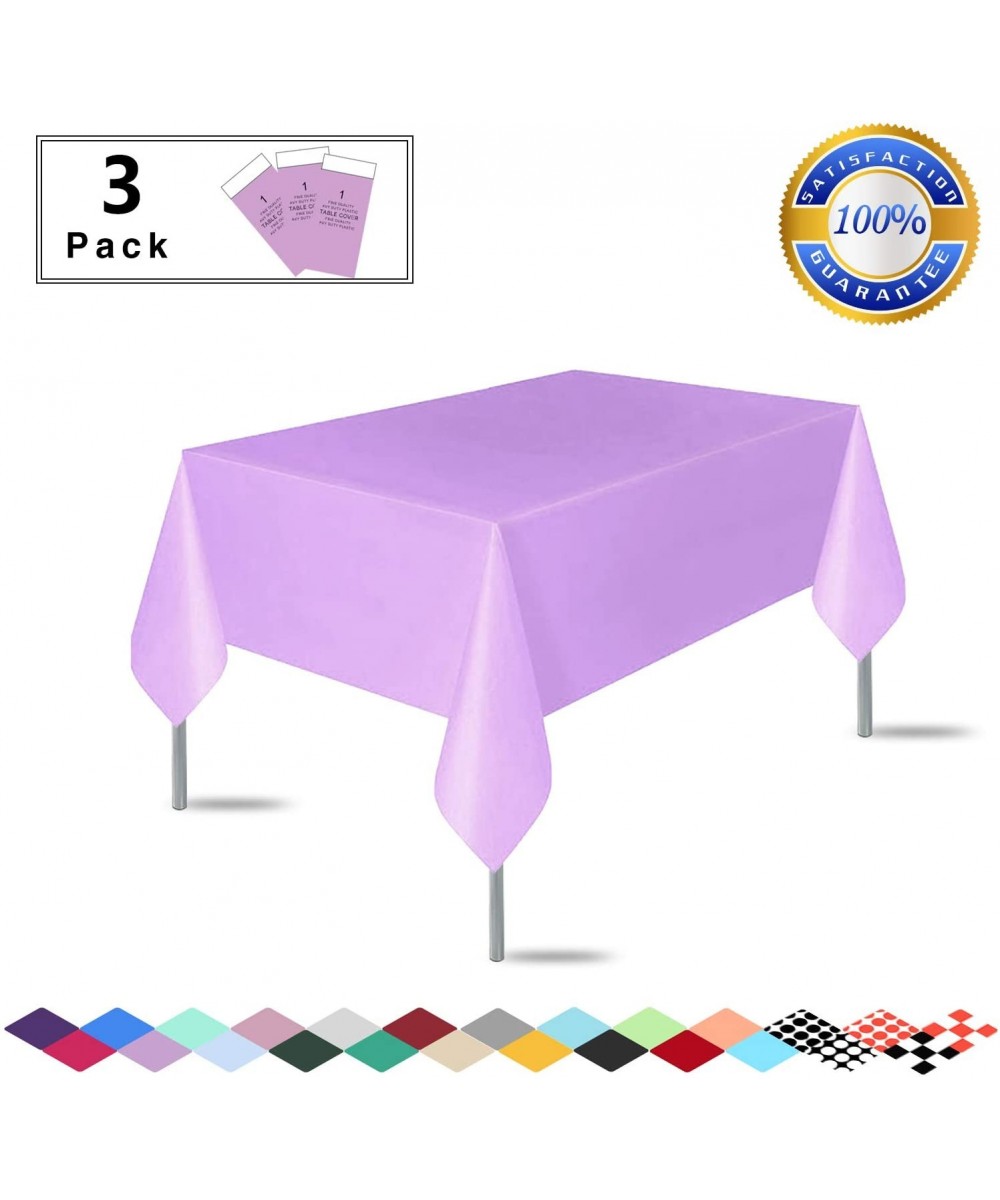 3 Pack Premium Disposable Plastic Tablecloth (54"x 108") Rectangle Table/Floor Cover for Wedding- Party- Banquet- Burgundy - ...