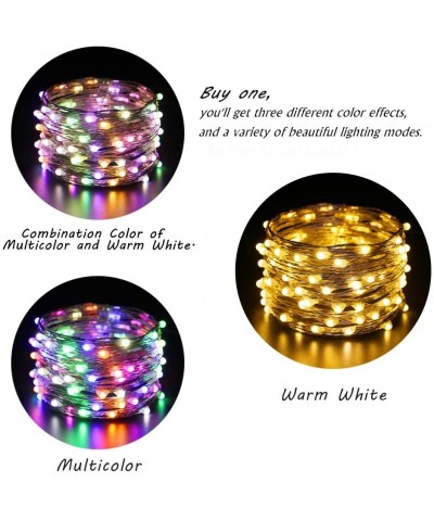 Dimmable USB String Lights- 33ft 100 LED Warm White & Multi-Color Changing Fairy Lights with Remote&Timer- 8 Modes Silver Coa...