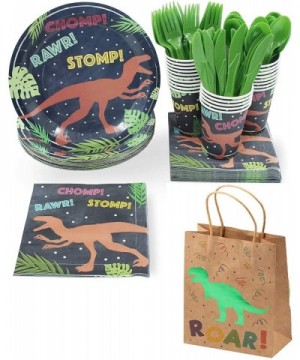 Dinosaur Party Bundle with Disposable Tableware and Goodie Bags (168 Pieces) - C8195RELQ4Z $24.16 Party Packs