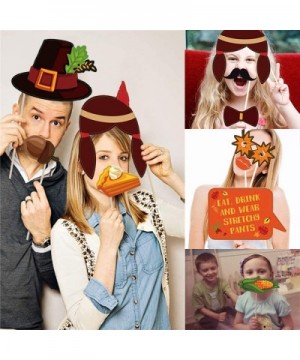 36pcs Thanksgiving Photo Booth Props Thanksgiving Party Favor - Selfie Props- Funny Prop Signs Pumpkin Turkey Corn Maple Leav...