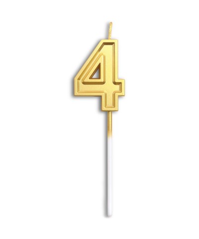 Birthday Candles Number 4 Cake Topper Decoration Gold Glitter Candle for Party Anniversary Kids Adults - Number 4 - CY18OOQIY...