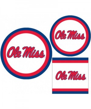 Ole Miss Rebels Party Supplies - Bundle Includes Paper Plates and Napkins for 10 People - CR18Z7KM2QQ $14.34 Party Packs