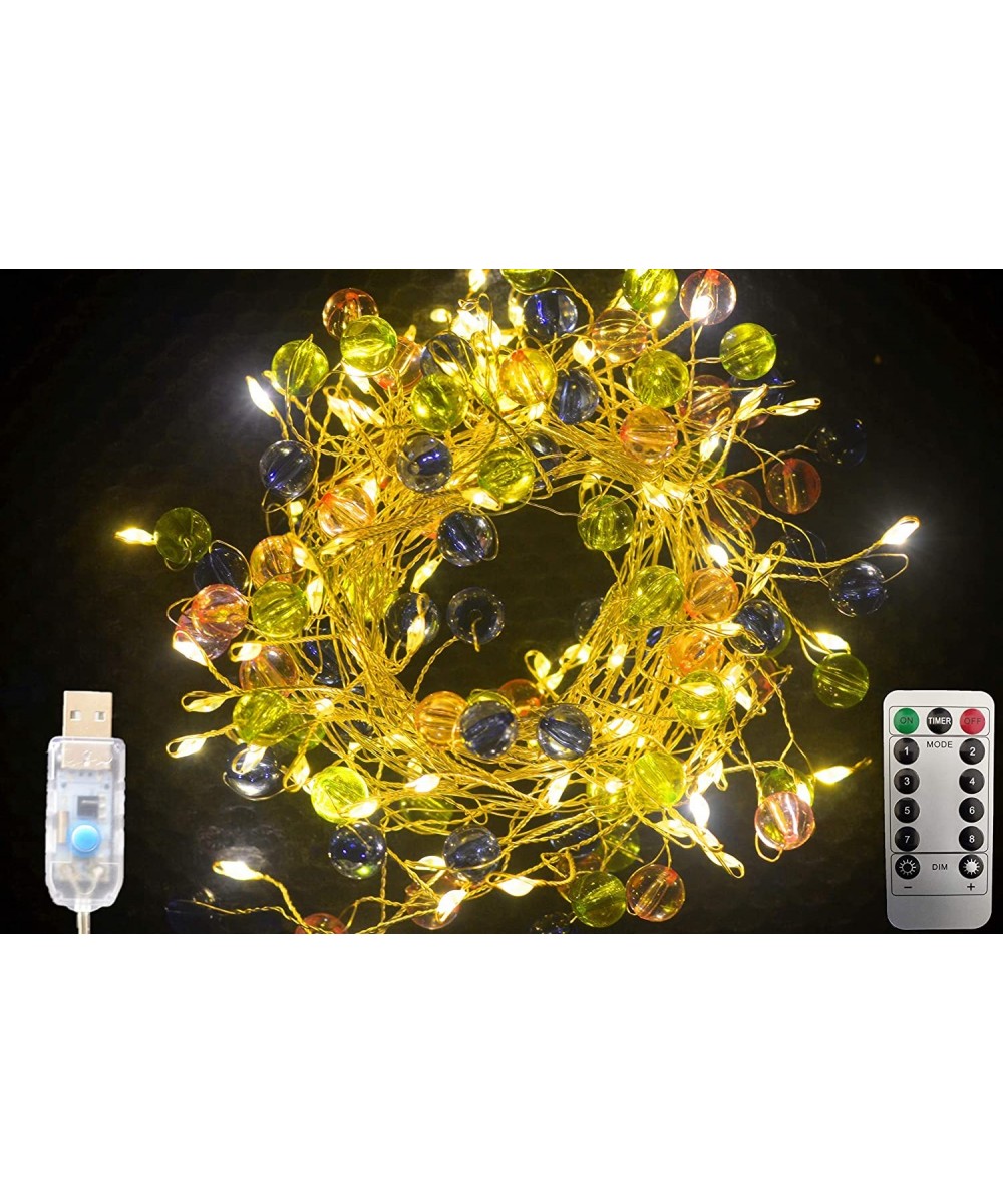 Copper Lights String Remote Timer Fairy Cluster Lights Decorative USB Plug Controller Warm White 100LED 6.6ft Home Christmas ...