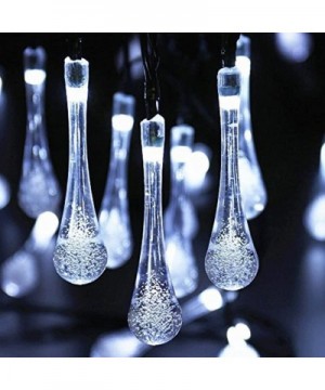 Solar Drop Lights- Water Drop Fairy Lights 20ft 30LEDs Solar Water Drop Waterproof for Outdoor- Garden- Christmas Decorations...