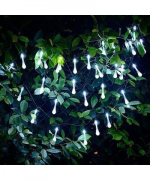 Solar Drop Lights- Water Drop Fairy Lights 20ft 30LEDs Solar Water Drop Waterproof for Outdoor- Garden- Christmas Decorations...