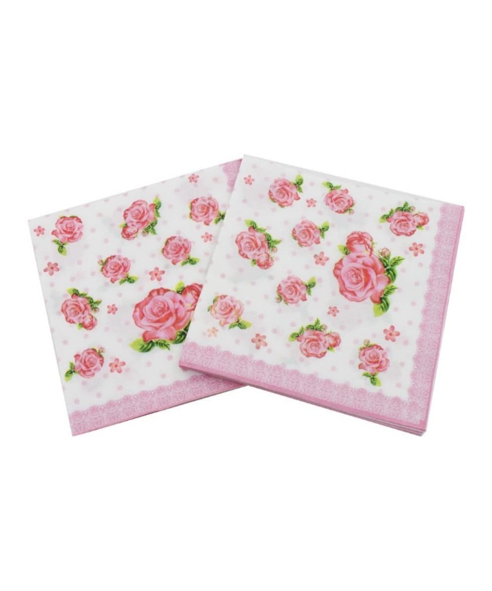 20pcs Rose Paper Napkins Festive and Party Color Printing Tissue Table Decoration 13" x 13 - A7 - CV188Q7Z7A3 $5.03 Tableware