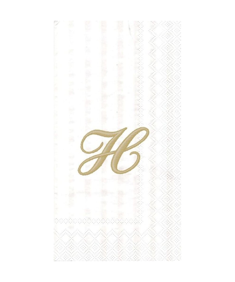 3-Ply Paper Ivory Monogram- 16 Count Guest Towel Napkins Letter H- Set of 2 - CV12NYWB9PQ $11.23 Tableware