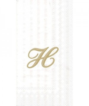 3-Ply Paper Ivory Monogram- 16 Count Guest Towel Napkins Letter H- Set of 2 - CV12NYWB9PQ $11.23 Tableware