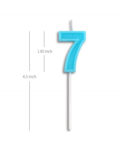 Birthday Candles Number 7 Cute Blue Happy Birthday Candle Cake Topper for Party Decoration - Blue Number 7 - CD18RUASMM8 $5.6...