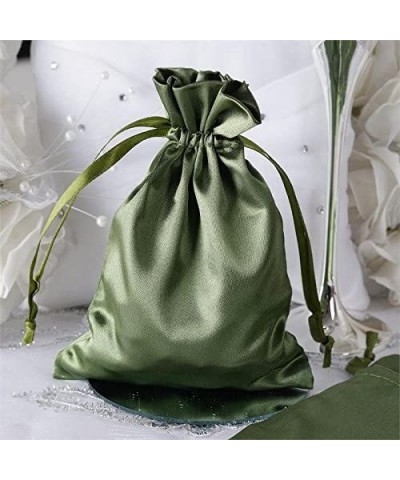 60 pcs 5x7-Inch Willow Green Satin Drawstring Bags - Wedding Party Favors Jewelry Pouch Candy Gift Bags - Willow Green - CP12...
