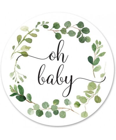 40 cnt Greenery Wreath Oh Baby Gender Neutral Stickers - Favor Stickers - Thank You Labels - C218RNAR2UT $6.07 Favors