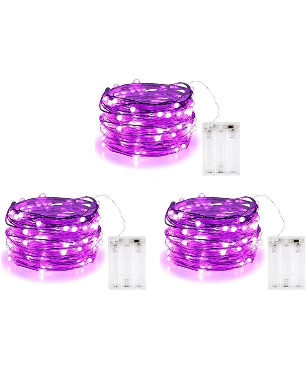 (3 Pack) Purple Battery Operated Fairy Led String Lights-Christmas Decoration Lights-10Ft/3m 30LEDs for Indoor Outdoor Home G...