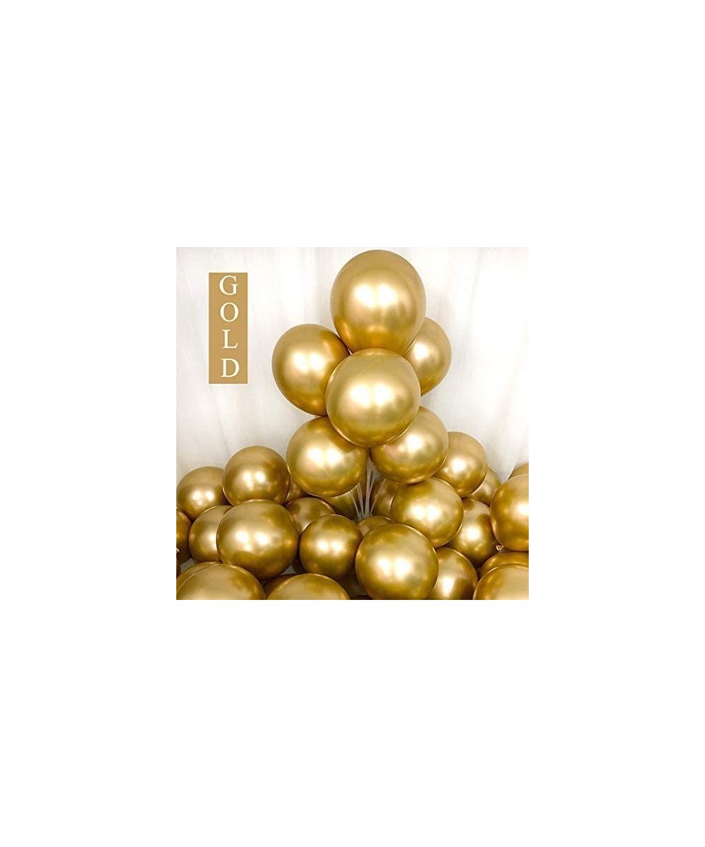 12Inch Chrome Metallic Gold Balloons for Party 50 Pcs Thick Latex Balloons for Party Decorations (Gold) - Gold - CV19GEXTSQM ...