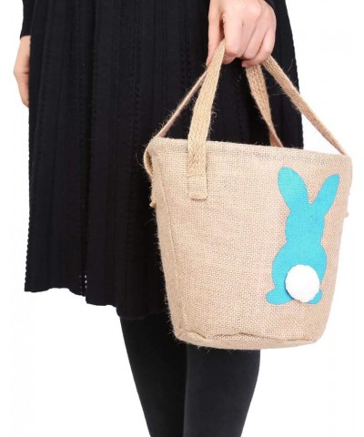 Easter Egg Basket for Kids Bunny Burlap Bag to Carry Candy and Gifts Blue - Blue - CX1945A6TSW $5.05 Favors