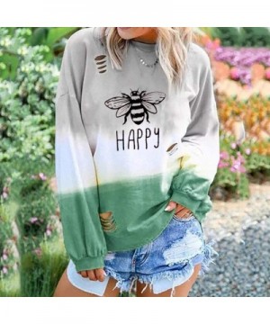 Oversized Shirts for Women-Womens Pullover Sweatshirts Casual Crew Neck Long Sleeve Color Block Hoodies Tops - Green - C618XS...