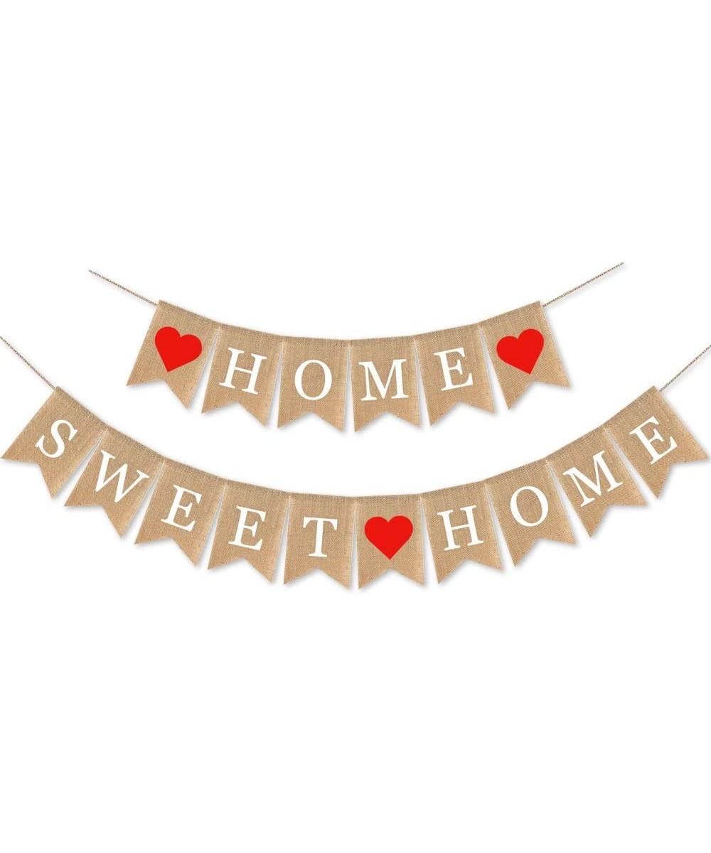 Burlap Home Sweet Home Banner Housewarming Party Garland Supplies Decoration - CL196USIMO8 $6.74 Banners & Garlands
