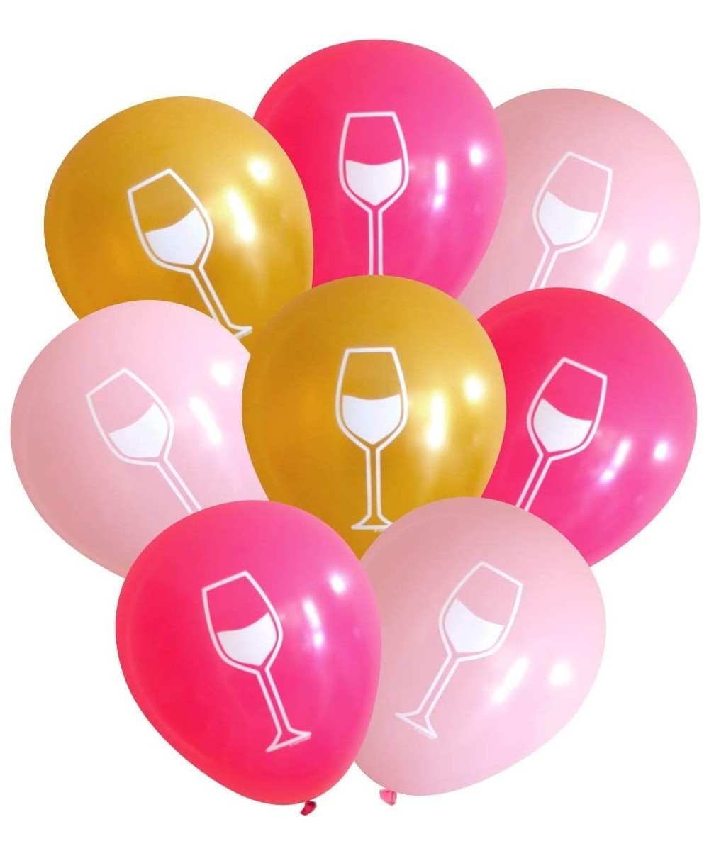 Wine Glass Balloons (16 pcs) (Pinks & Gold) - Pinks & Gold - C21825ORMD3 $14.17 Balloons