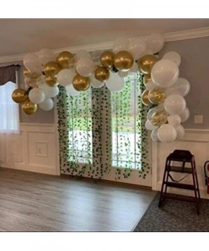 Balloon Garland Arch Kit 16FT Long-94 Pieces White Gold Confetti Balloons-4 pcs Palm Leaves for Baby Shower Weeding Birthday ...