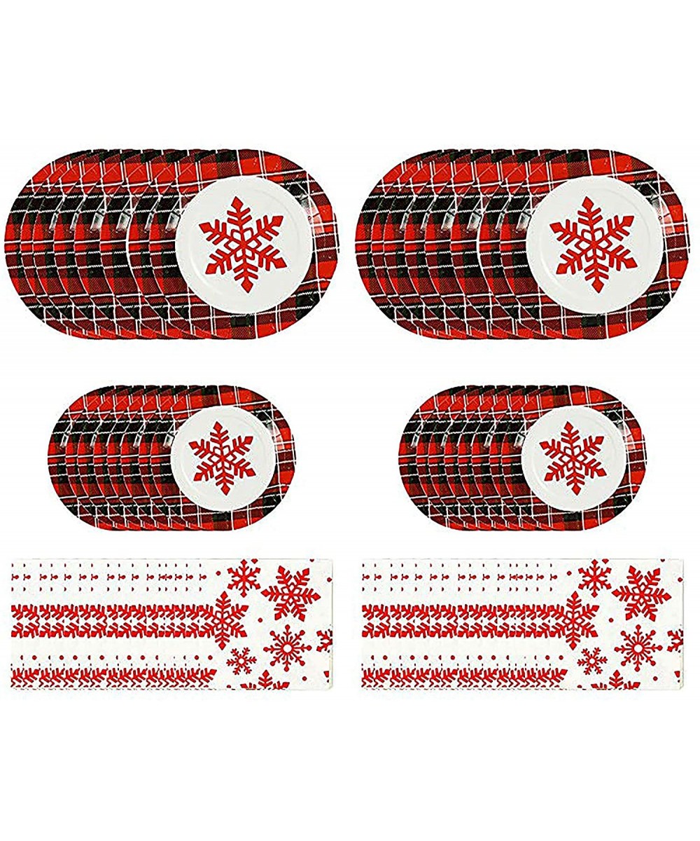 Set of (64) Holiday Christmas Paper Party Plates and Napkins - Perfect for Holiday Parties! (64) - CP18Y3ZWHDL $10.68 Tableware