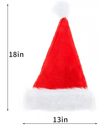 Santa Hats Velvet Christmas hat Red Santa hat Unisex Adult Comfortable Plush Trim - C419GHTS4TI $6.08 Hats